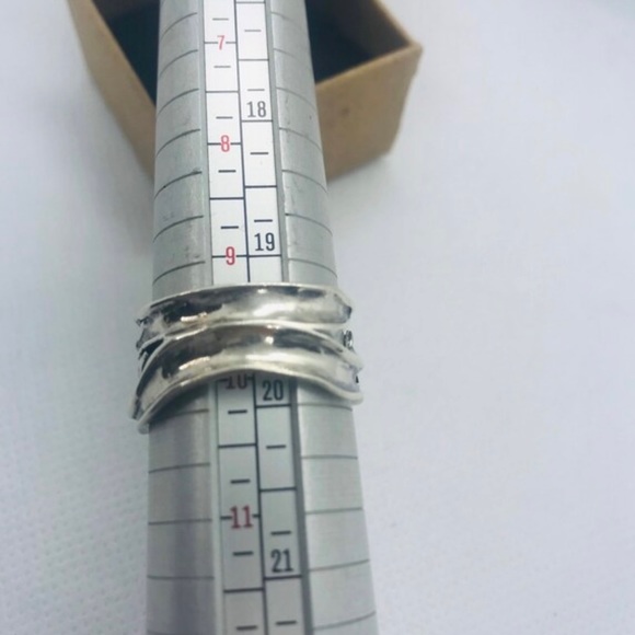 ‘PZ ISRAEL’ Silver, Lab Created Doublet Opal, Wired Leaf Motif Ring, Size 10 - Picture 8 of 8